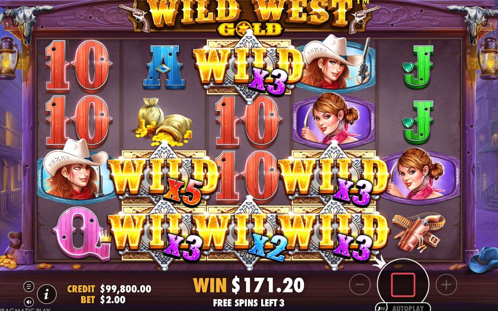 Laufende Free Spins mit Sticky Wild Symbolen