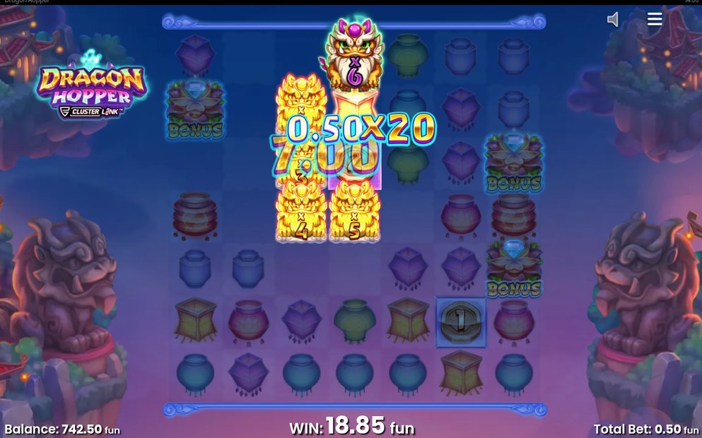 Bubble Feature auf dem Raster im Bonusspiel
